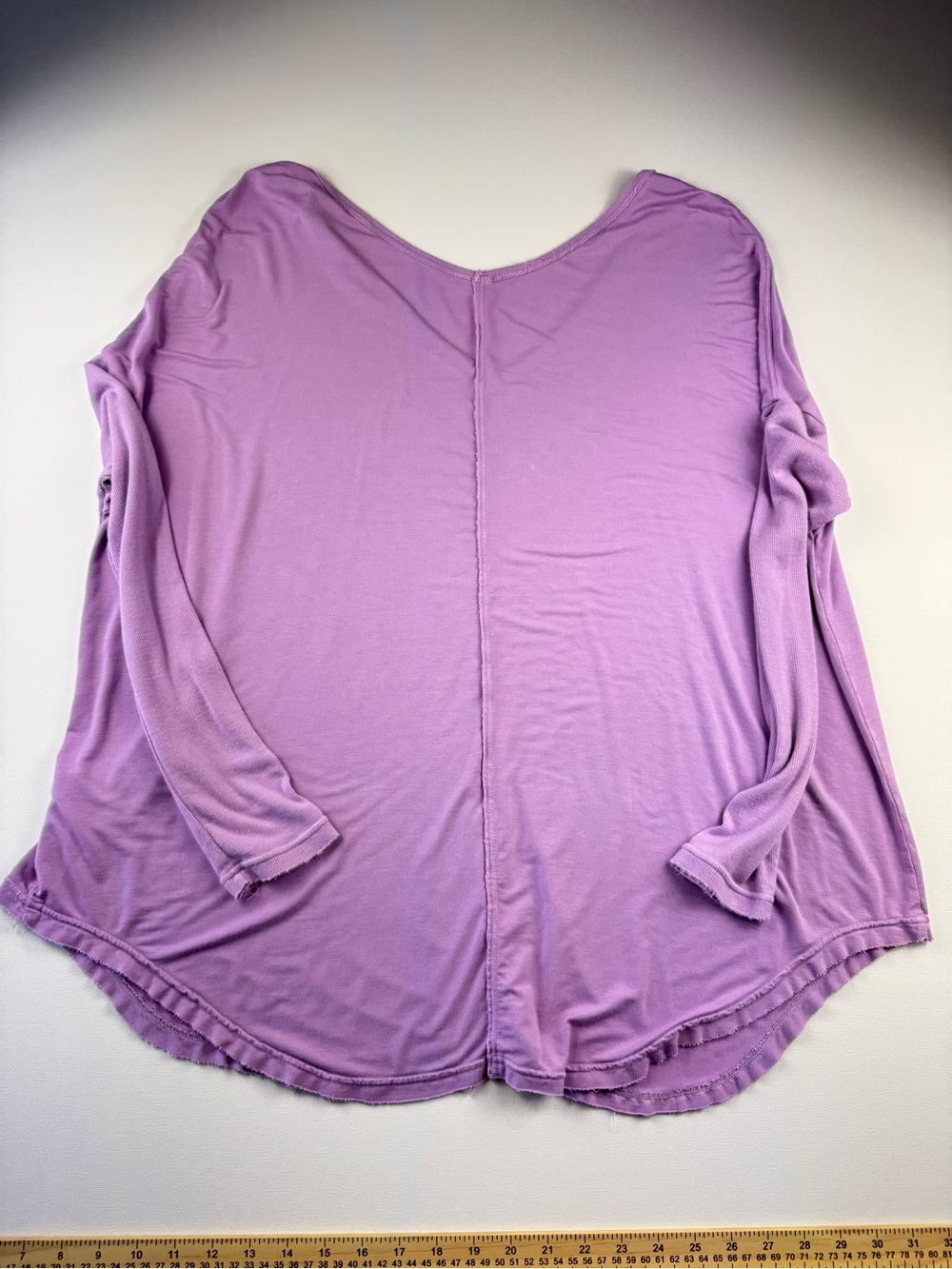 Free People Moonshine Purple Orchid V Neck Long Sleeve Top Tunic Blouse Shirt - Picture 3 of 8
